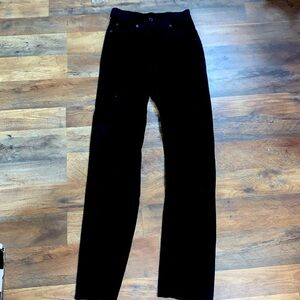 Vintage Black Suede 100 % Leather Pants Woman’s 5 Pocket Style Size 0/2 XS/Small